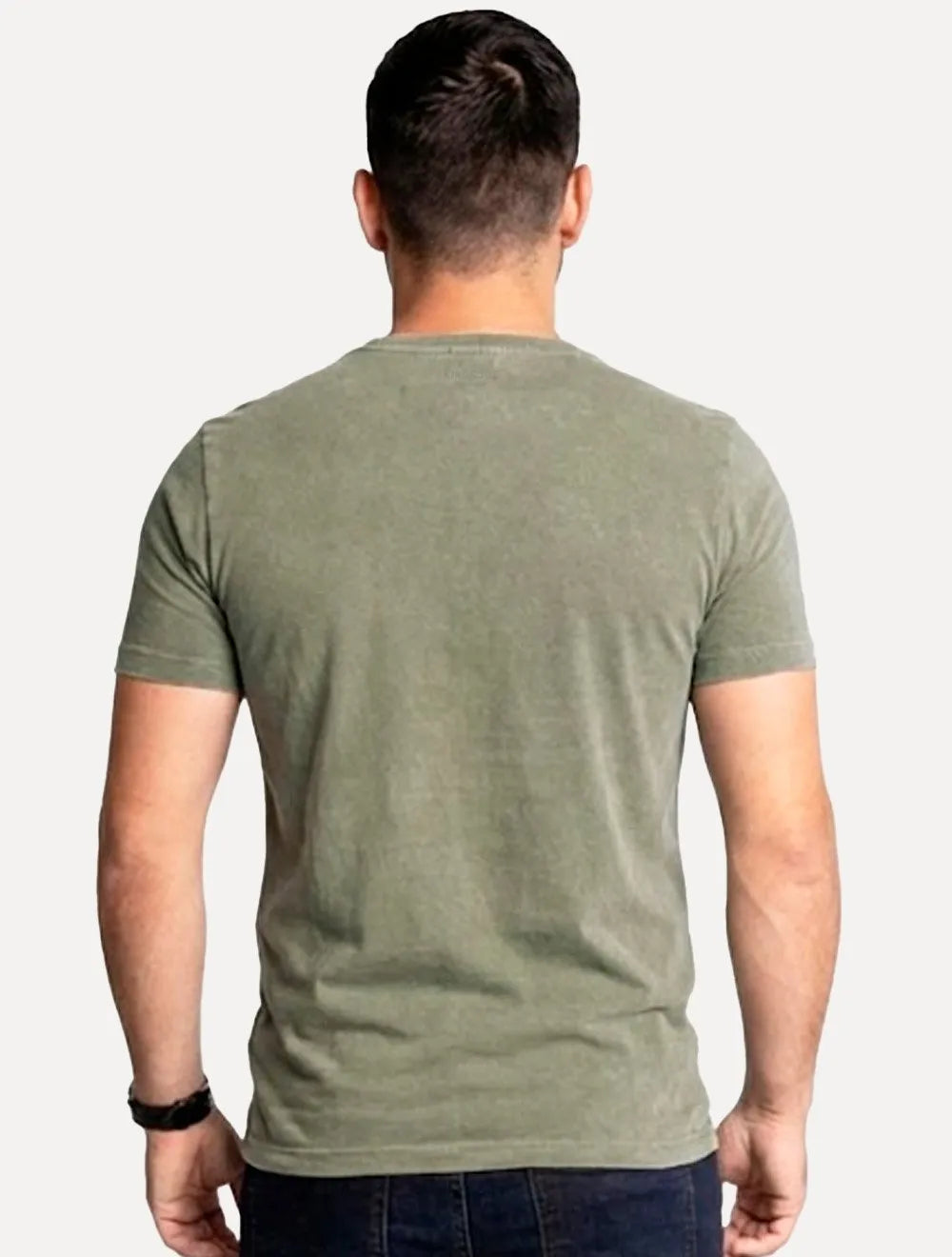 Camiseta King & Joe Masculina Estonada Bordado Estd 2013 Verde
