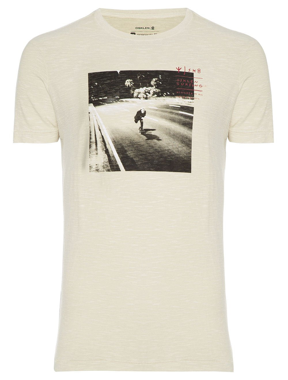 Camiseta Osklen Masculina Slim Rough SK8 Commuting Cáqui Claro