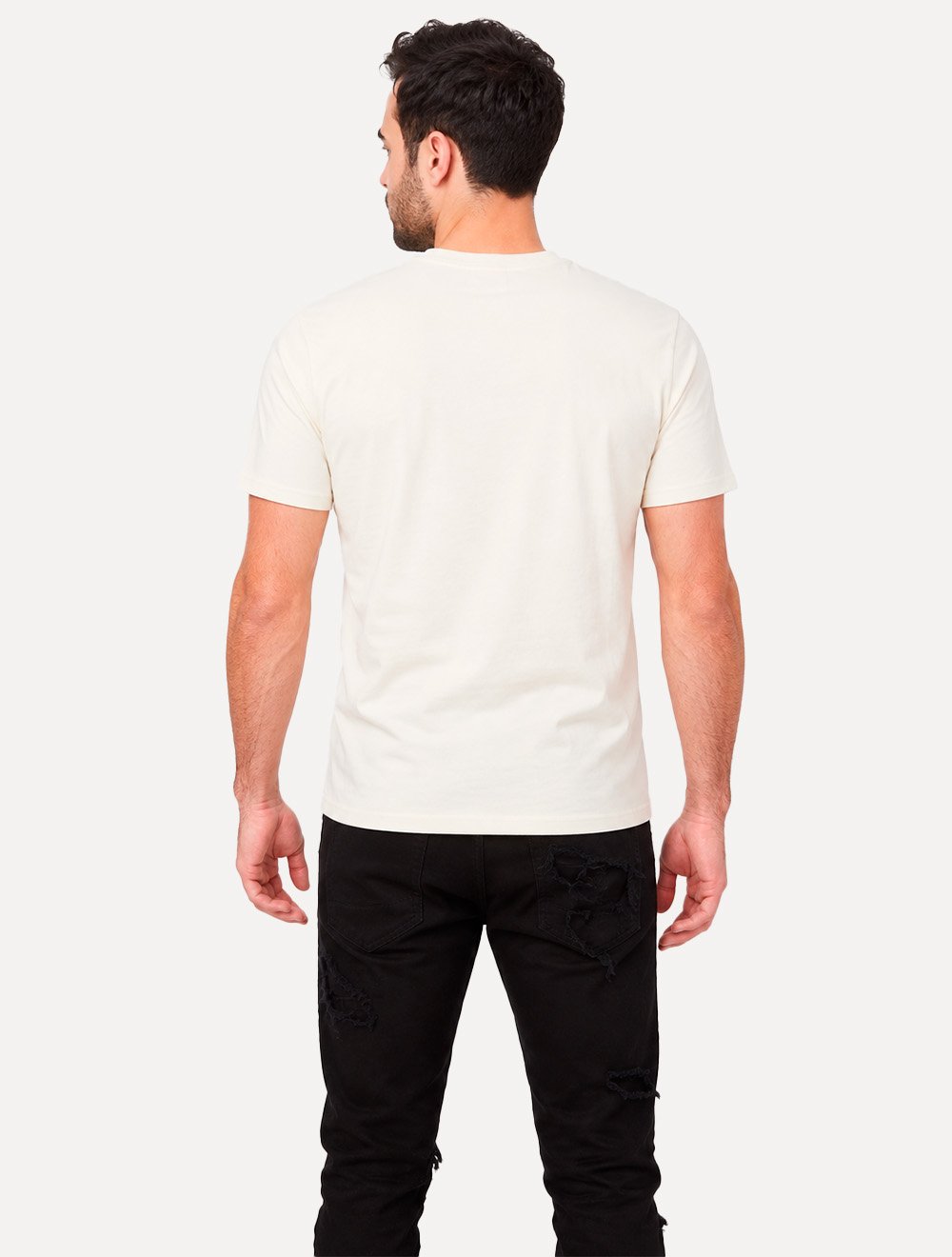 Camiseta Guess Masculina Big Chest Inverse Line Logo Branca