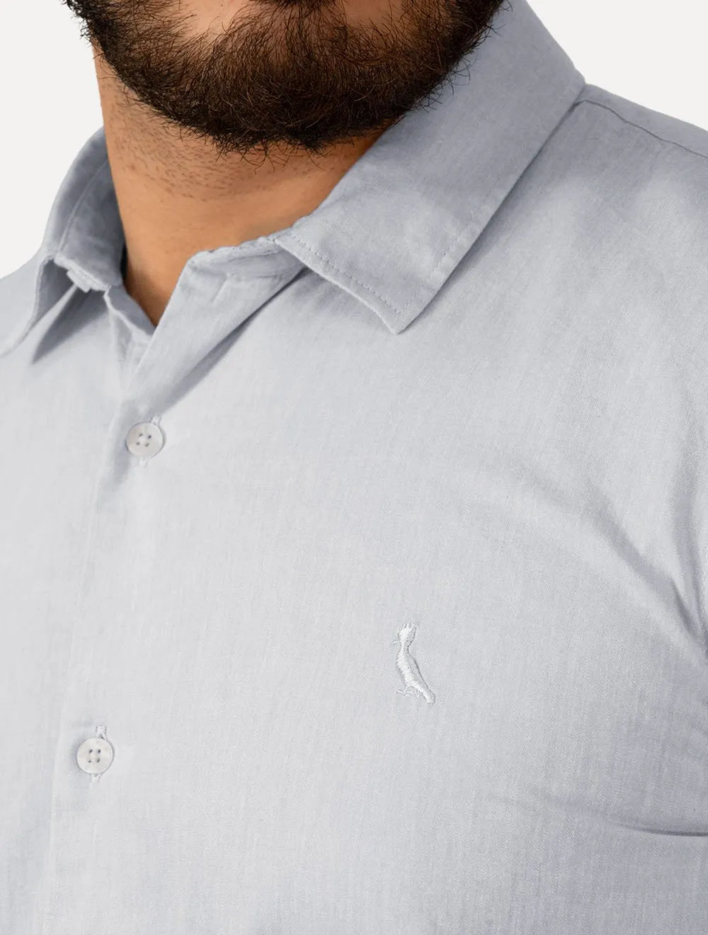 Camisa Reserva Masculina Cotton Zayn Azul Claro Mescla