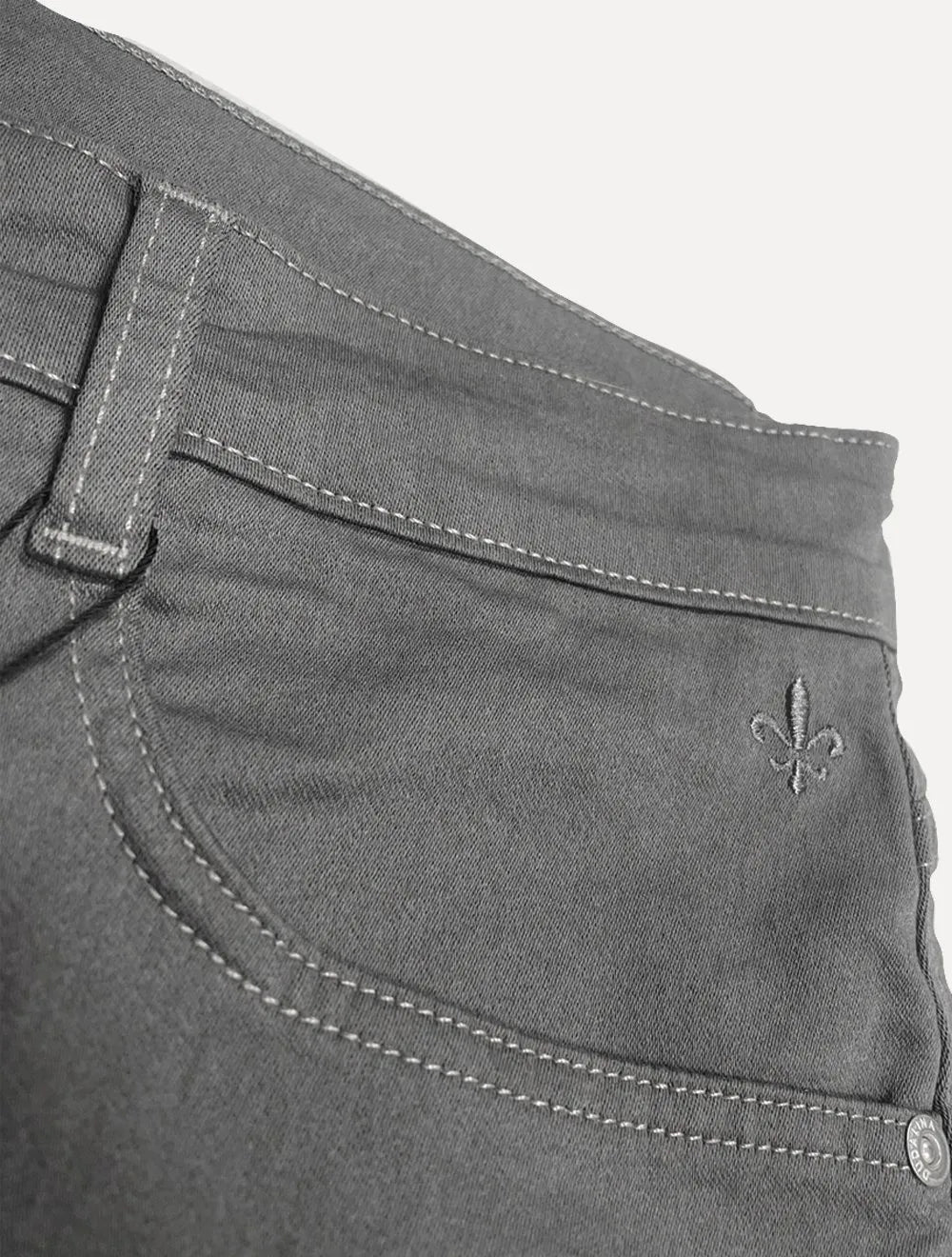 Calça Dudalina Jeans Masculina Slim Acetinada Cinza Médio