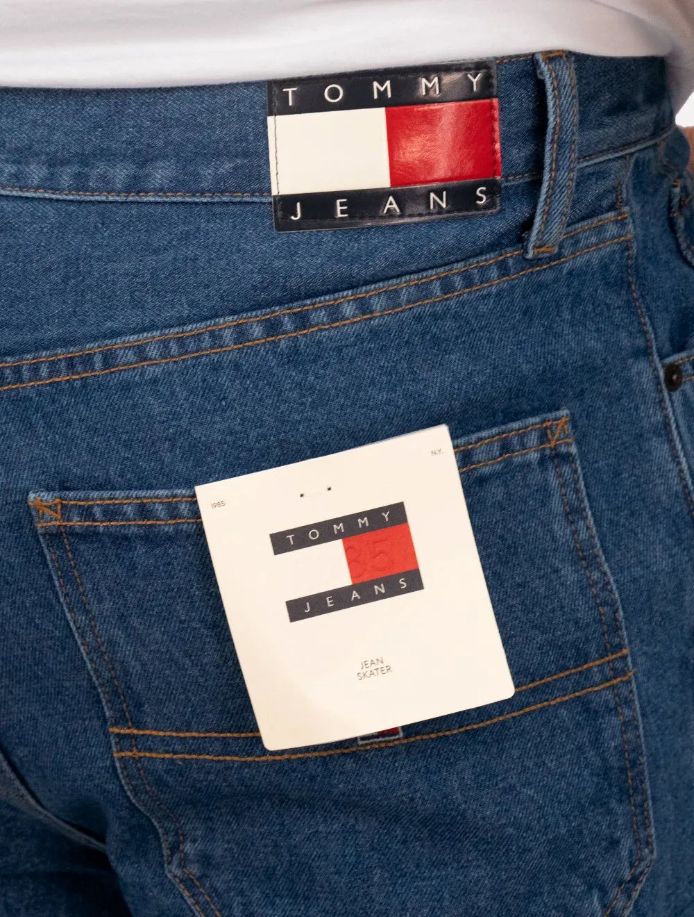 Calça Tommy Jeans Masculina Skater Jean Denim Azul Médio