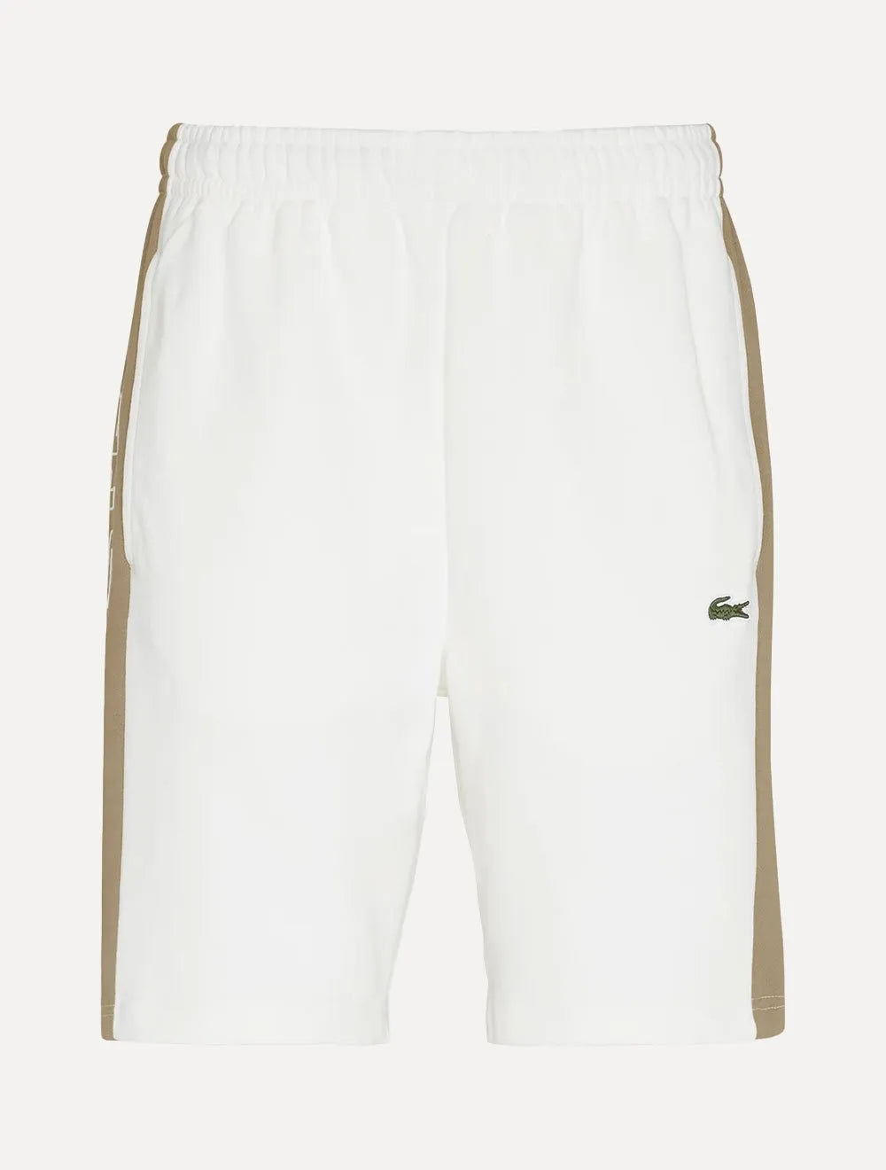 Bermuda Lacoste Masculina Moletom Fleece Colourblock Jogger Off-White