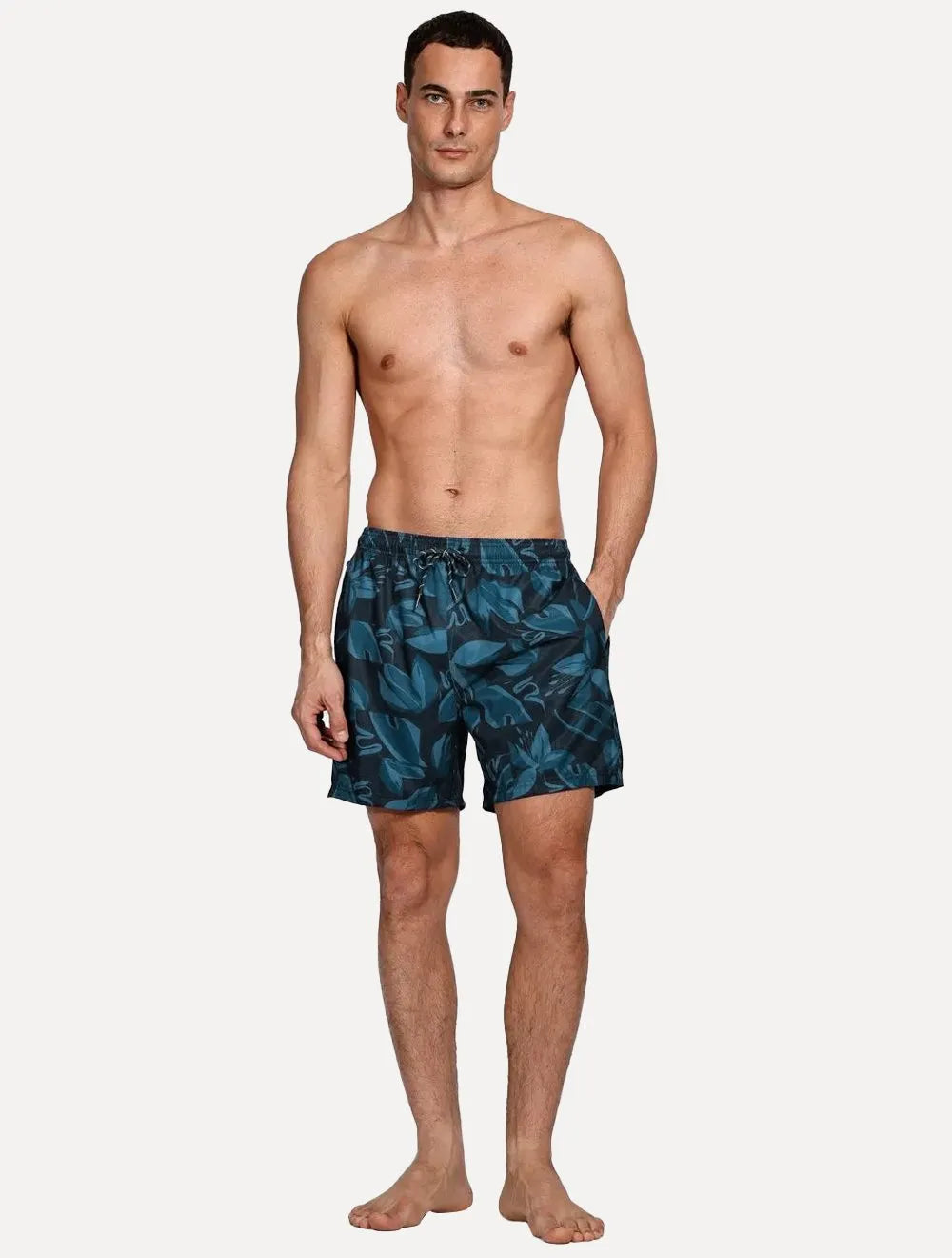 Short Aramis Masculino D'Água Elastico Flower Azul Marinho