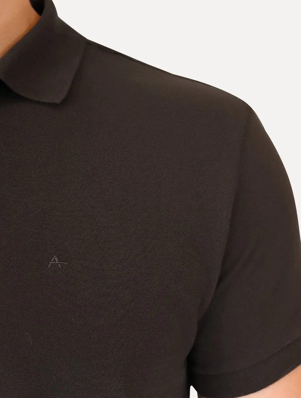 Polo Aramis Masculina Basic Piquet Mono Marrom Escuro