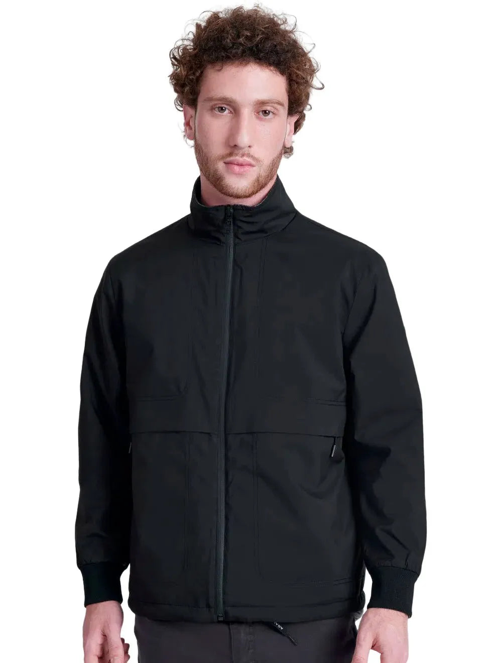 Jaqueta Aramis Masculina Nylon Dupla Face Flat Liquid Repeller Preta