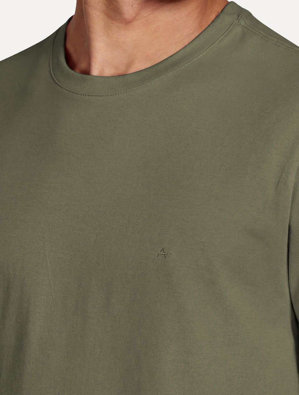 Camiseta Aramis Masculina Basic Lisa Mono Logo Verde Musgo