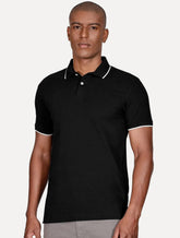 Polo Aramis Masculina Piquet Off Friso Preta