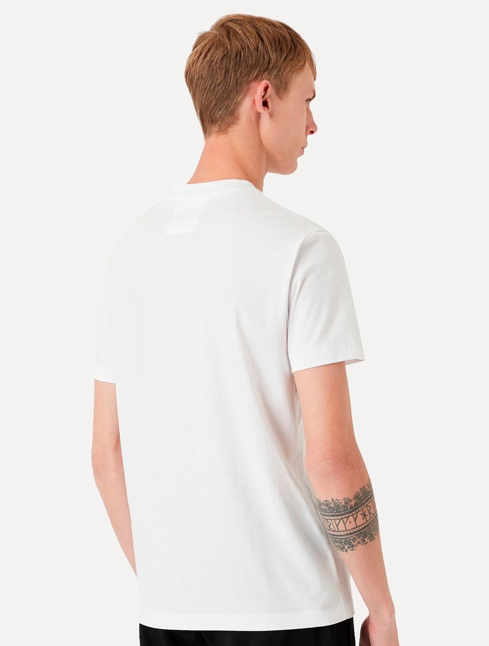 Camiseta Emporio Armani Masculina Essential Logo Peito Chest Branca