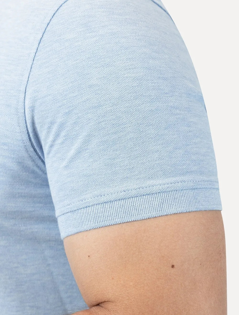 Polo Tommy Hilfiger Masculina Regular Piquet 1985 Azul Claro Mescla