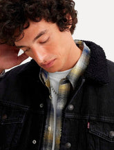 Jaqueta Levis Jeans Masculina Trucker Relaxed Sherpa Preta