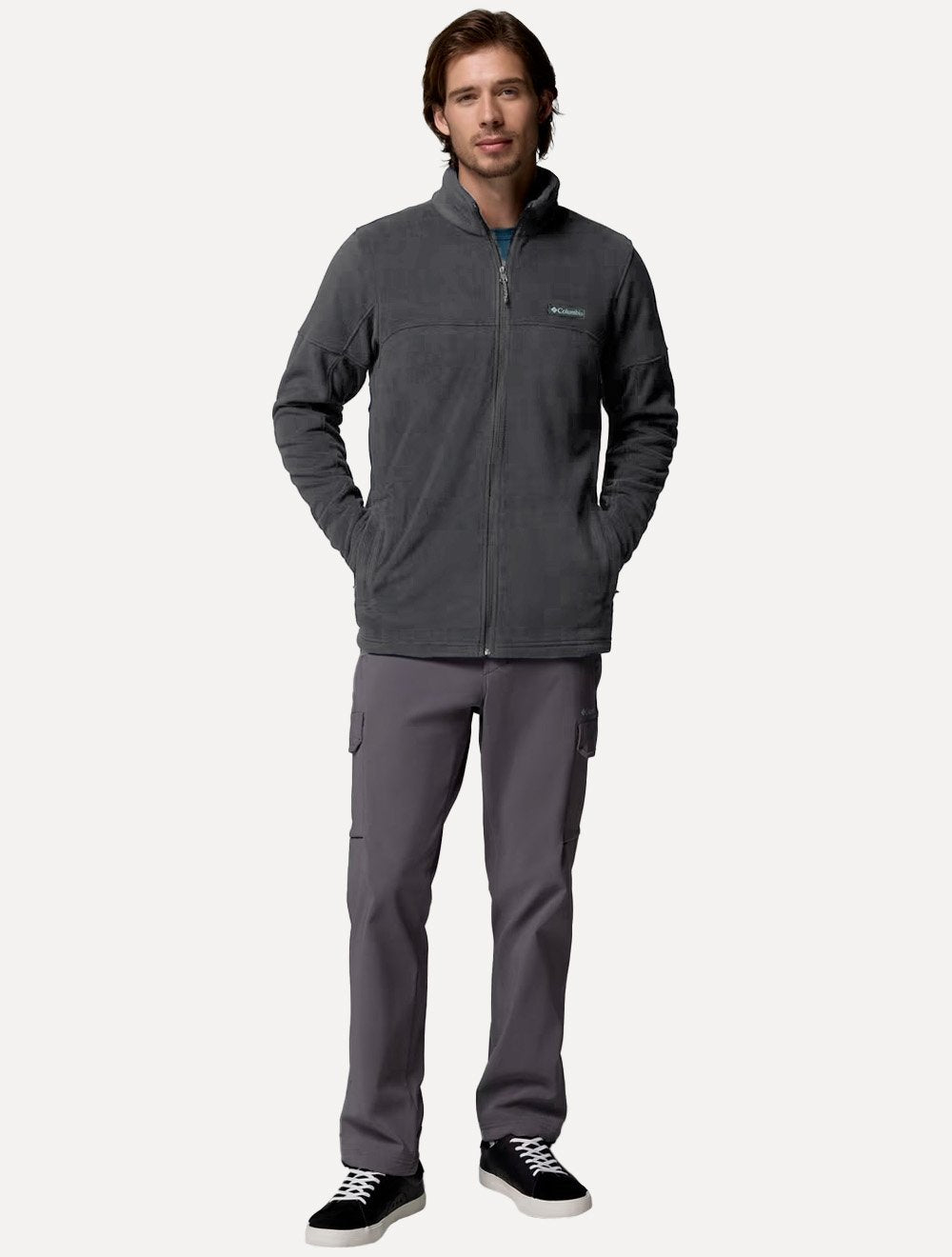 Jaqueta Columbia Masculina Fleece Steens Mountain Full Zip Cinza