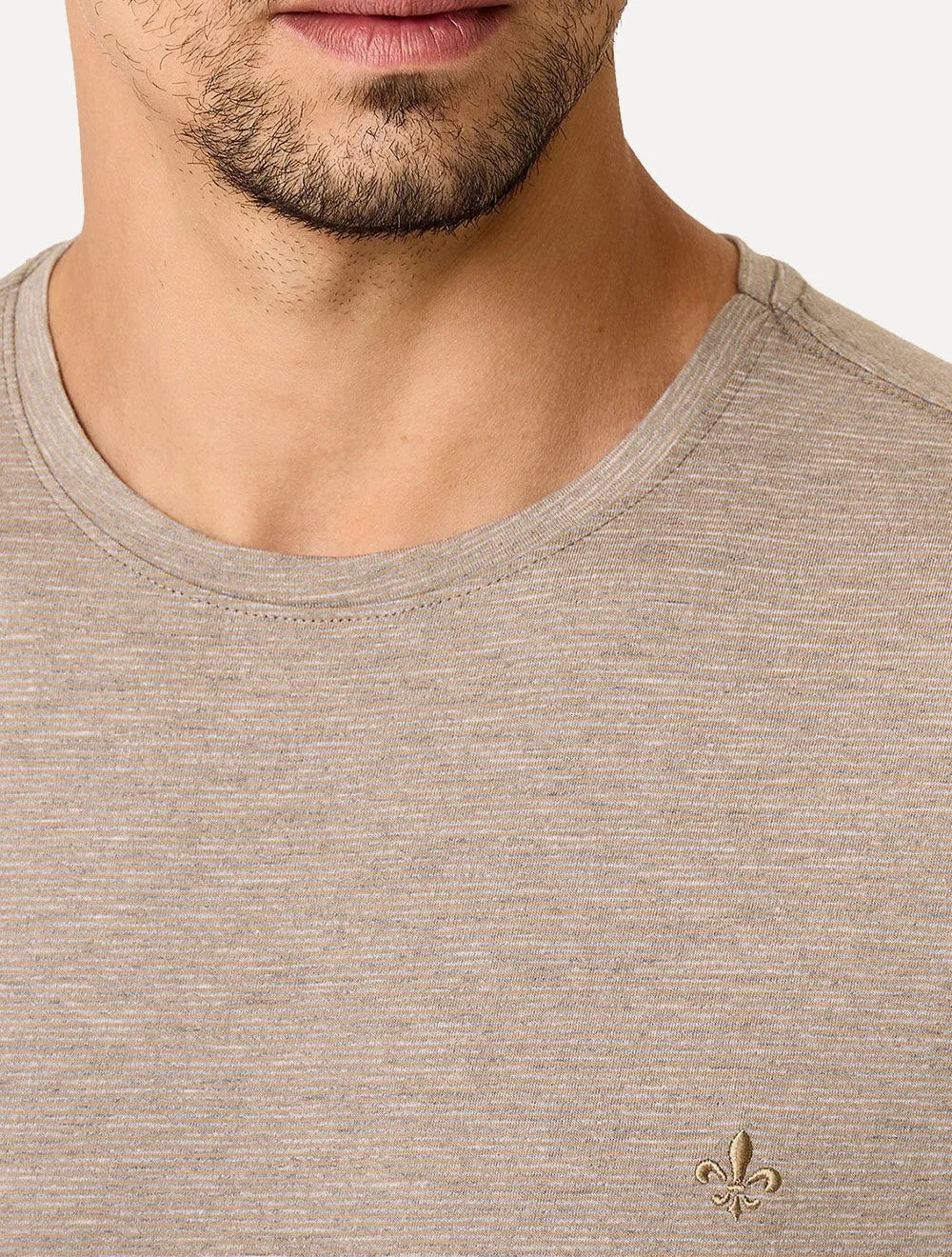 Camiseta Dudalina Masculina Basic Essential Caqui Escuro Mescla