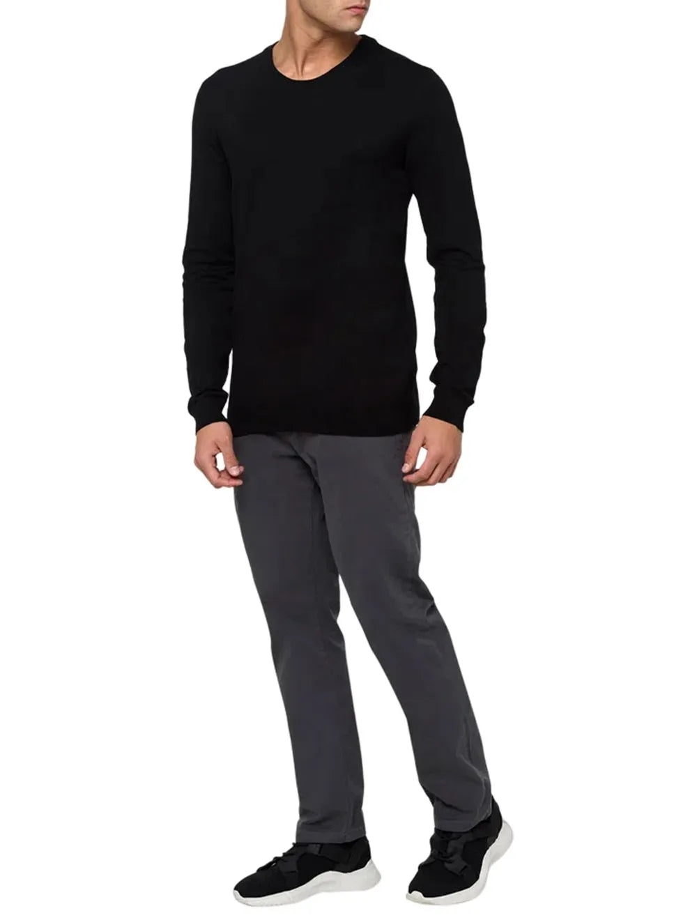 Suéter Calvin Klein Masculino Tricot Crewneck CK Logo Preto