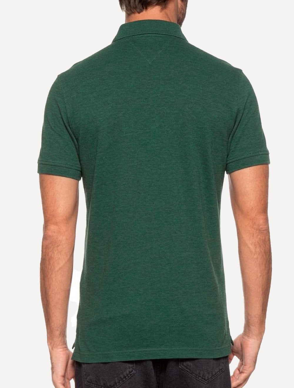 Camisa Polo Tommy Hilfiger Masculina Slim Piquet 1985 Verde Folha