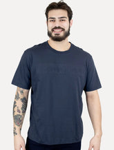 Camiseta Calvin Klein Masculina CK Embossing Azul Marinho