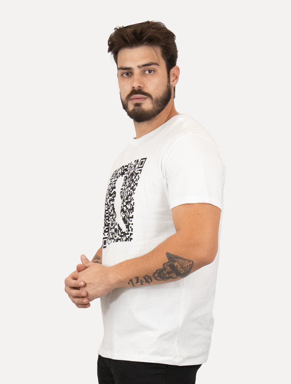 Camiseta Reserva Masculina Regular Greenk QR Code Branca