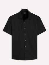 Camisa Ellus Masculina Manga Curta Tricoline LY Classic Italian Preta.