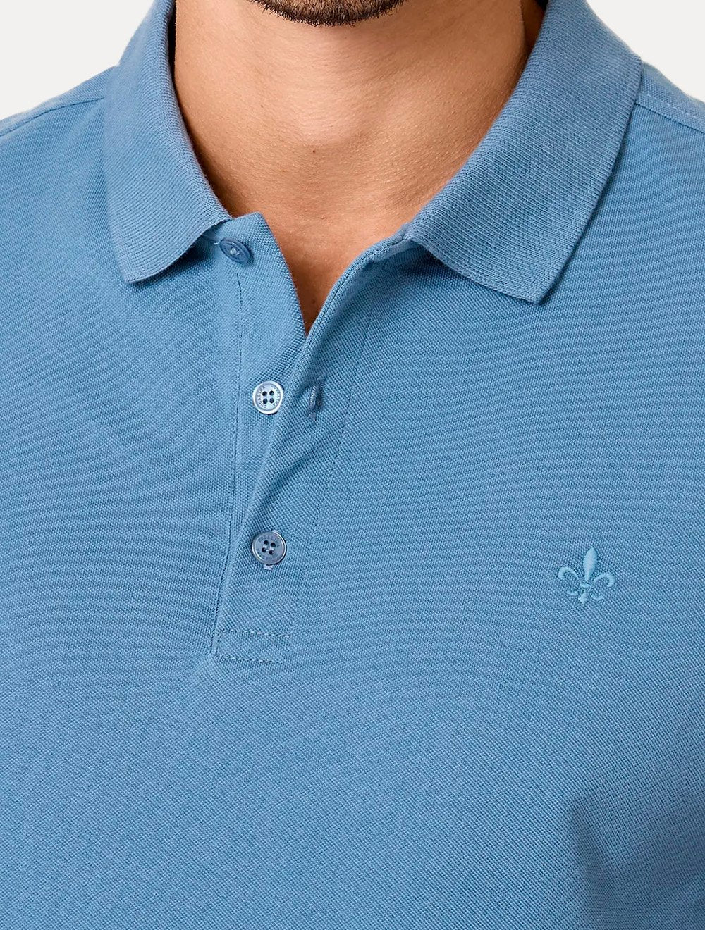 Polo Dudalina Piquet Essential Color Azul Médio