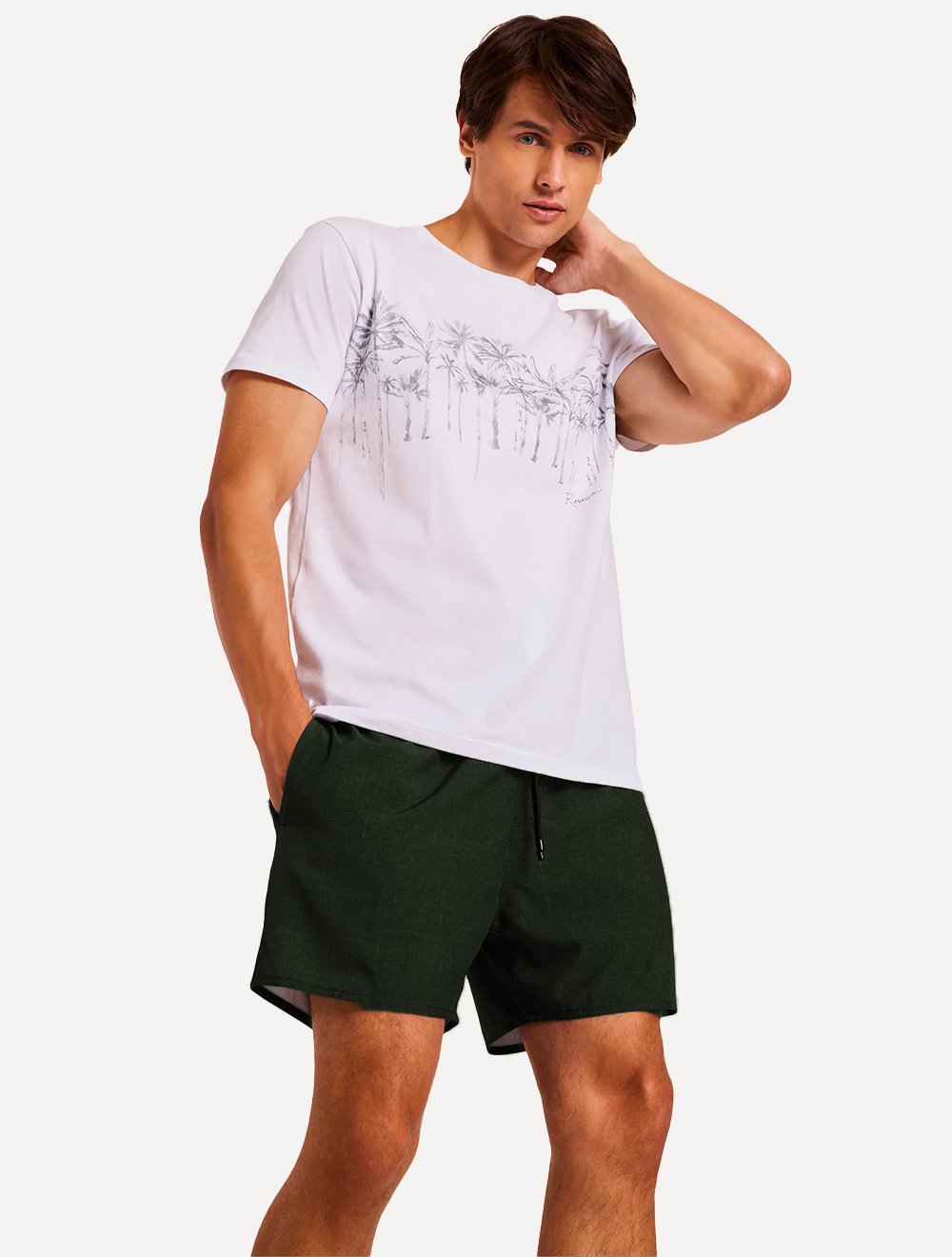 Short Reserva Masculino D'Água Beachwear Texture Verde Escuro