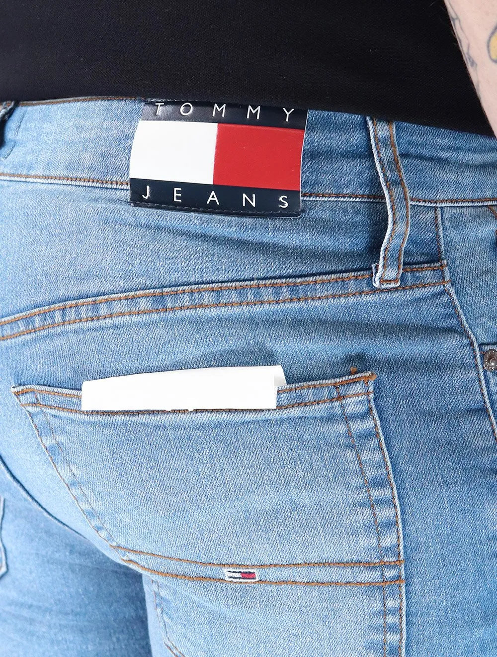 Calça Tommy Jeans Masculina Skinny Simon Denim Azul Claro
