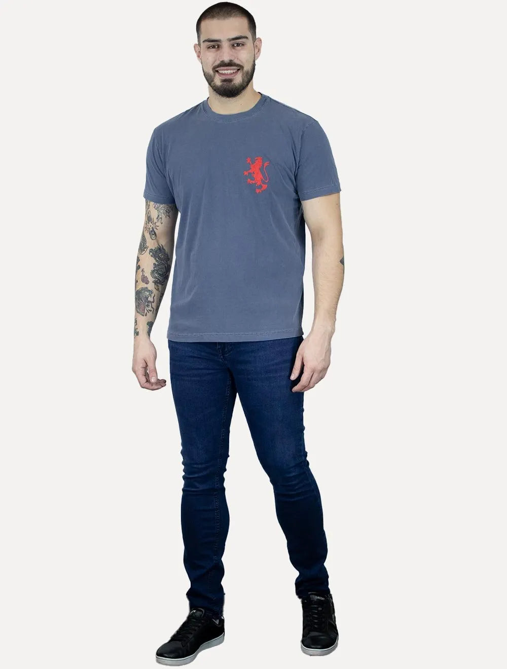Camiseta Osklen Masculina Regular Stone Leão Azul Marinho