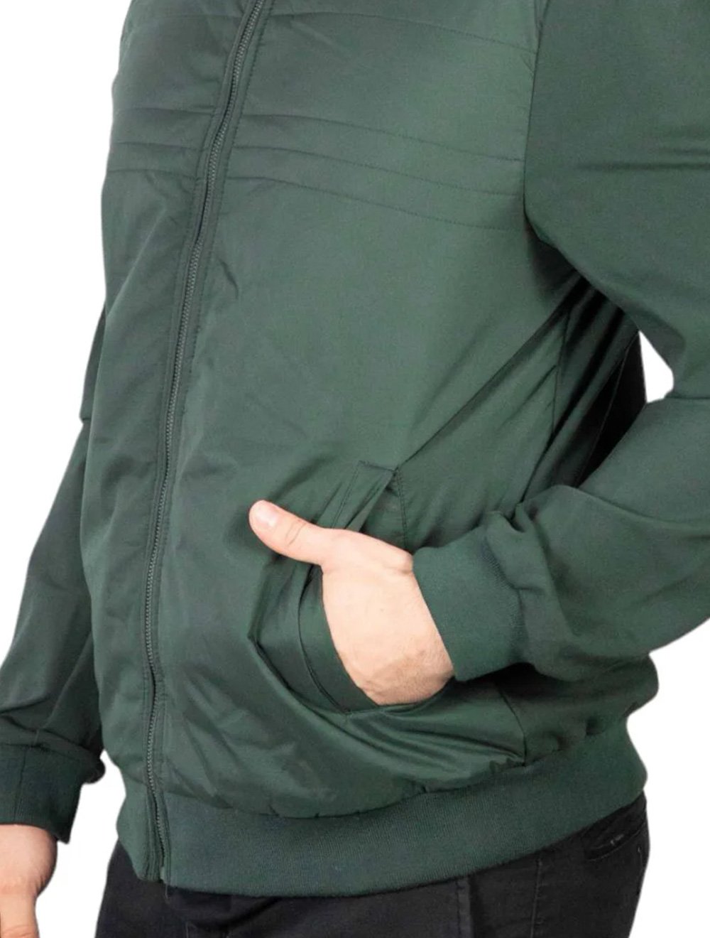 Jaqueta Aramis Masculina Nylon e Malha Bomber Liquid Repeller Verde Militar