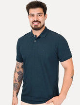 Polo Aramis Masculina Piquet Botone Mono Logo Azul Marinho