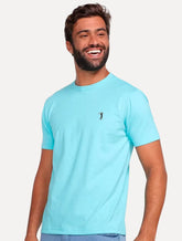 Camiseta Aleatory Masculina Dark Grey Icon Azul Celeste