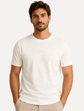 Camiseta Dudalina Masculina Regular Relevo Off White
