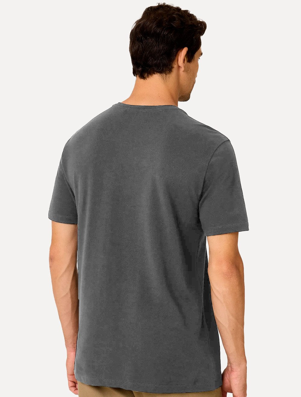Camiseta Dudalina Regular Piquet Retilinea Cinza Escuro