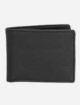 Carteira Calvin Klein Jeans Couro Monotype Full Logo Preta