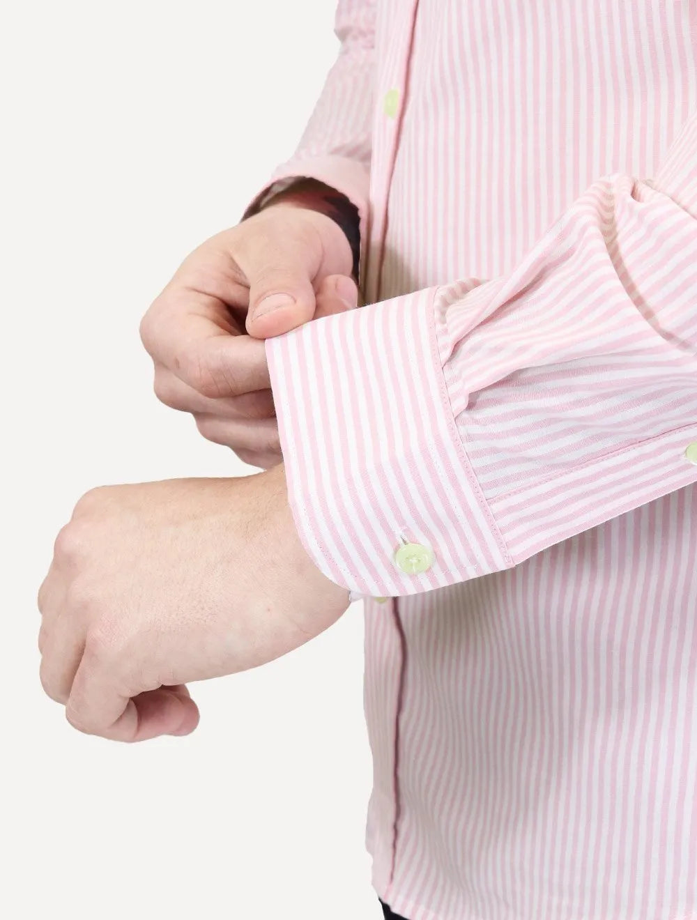 Camisa Tommy Hilfiger Masculina Regular Striped Poplin Rosa Médio