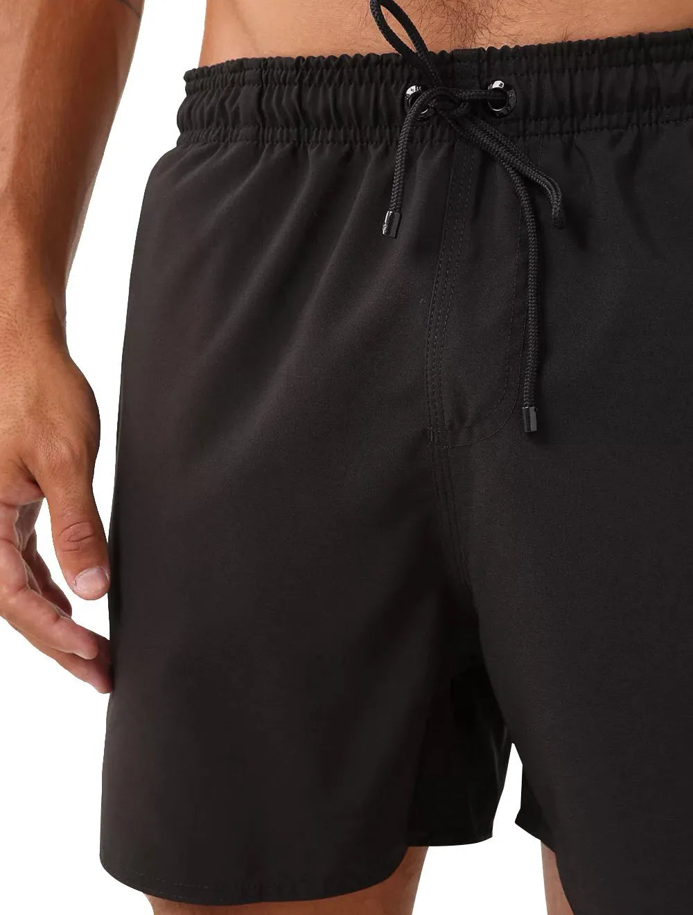 Short Reserva D'Água Beachwear Liso Tag Lateral Preto