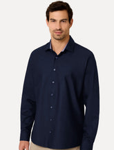 Camisa Dudalina Masculina Comfort Superfine Cotton Mono Logo Azul Escuro