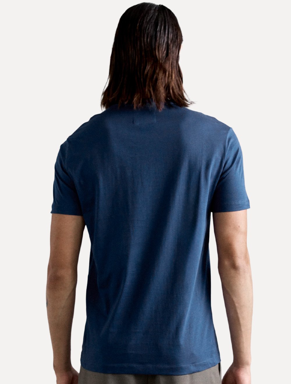 Camiseta Emporio Armani Masculina Essential Logo Peito Chest Azul Escuro