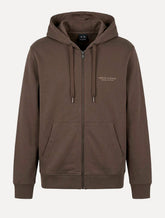 Moletom Armani Exchange Masculino Com Capuz Full Zip Subtle Logo Marrom