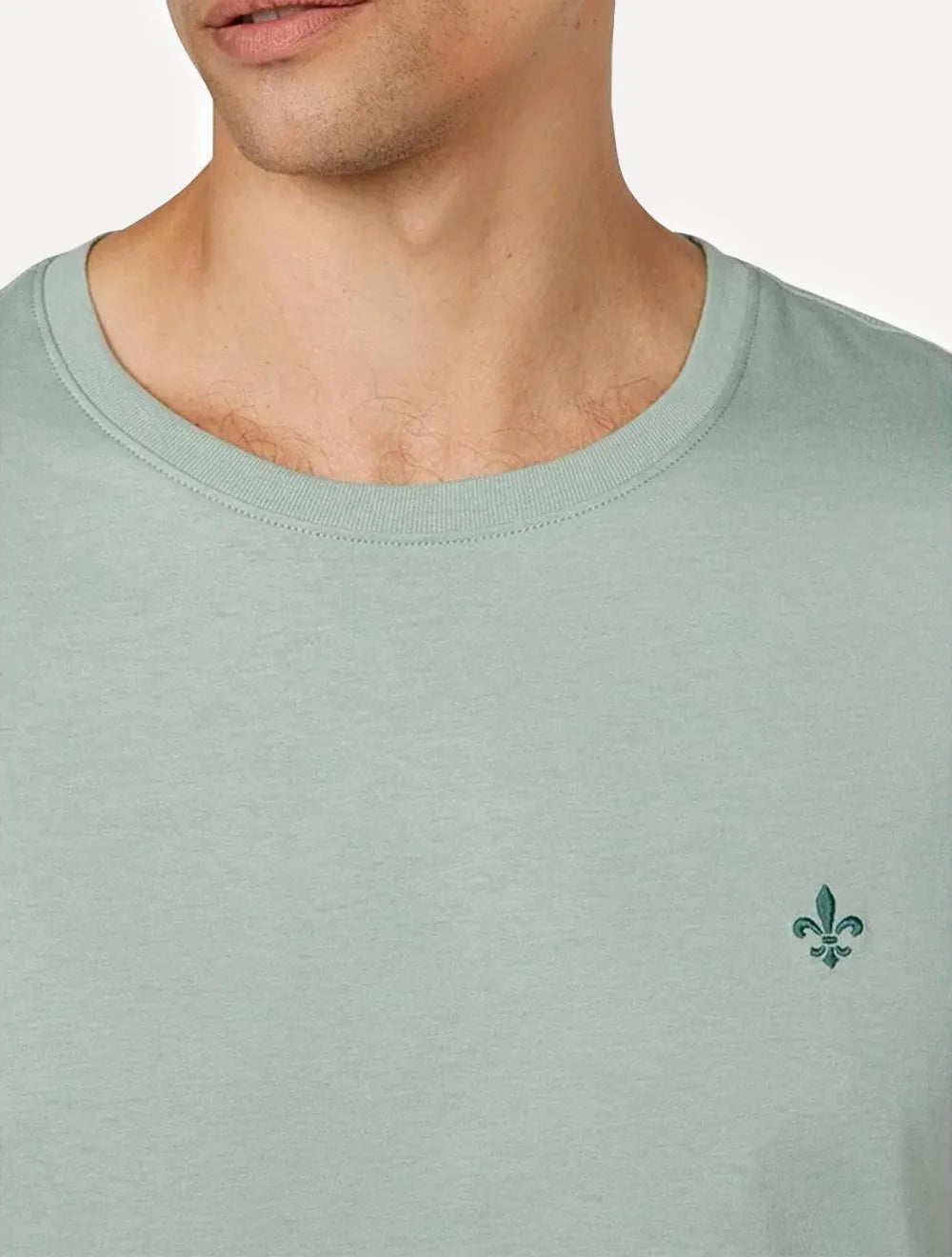 Camiseta Dudalina Masculina Ultrasoft Pima Cotton Logo Verde Claro