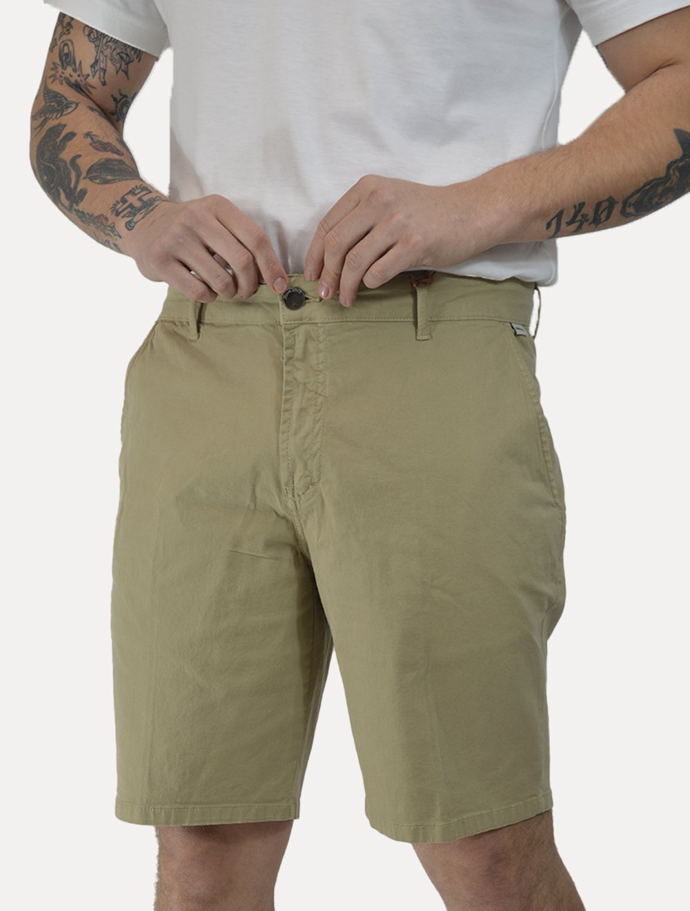 Bermuda John John Masculina Chino Portland Cáqui