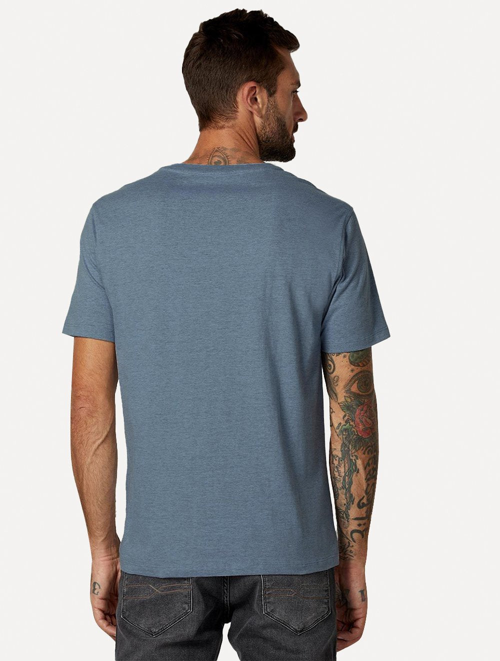 Camiseta Dudalina Masculina Melange Color Azul Escuro Mescla