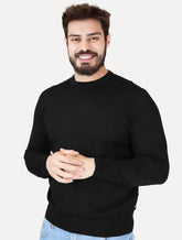 Suéter Empório Armani Masculino Crewneck Lyocell Essential Preto