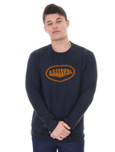 Moletom Reserva Masculino Crewneck Estampa Flocada Azul Marinho
