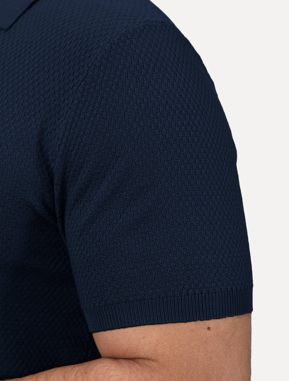 Polo Dixen Masculina Tricot Manga Curta Azul Marinho
