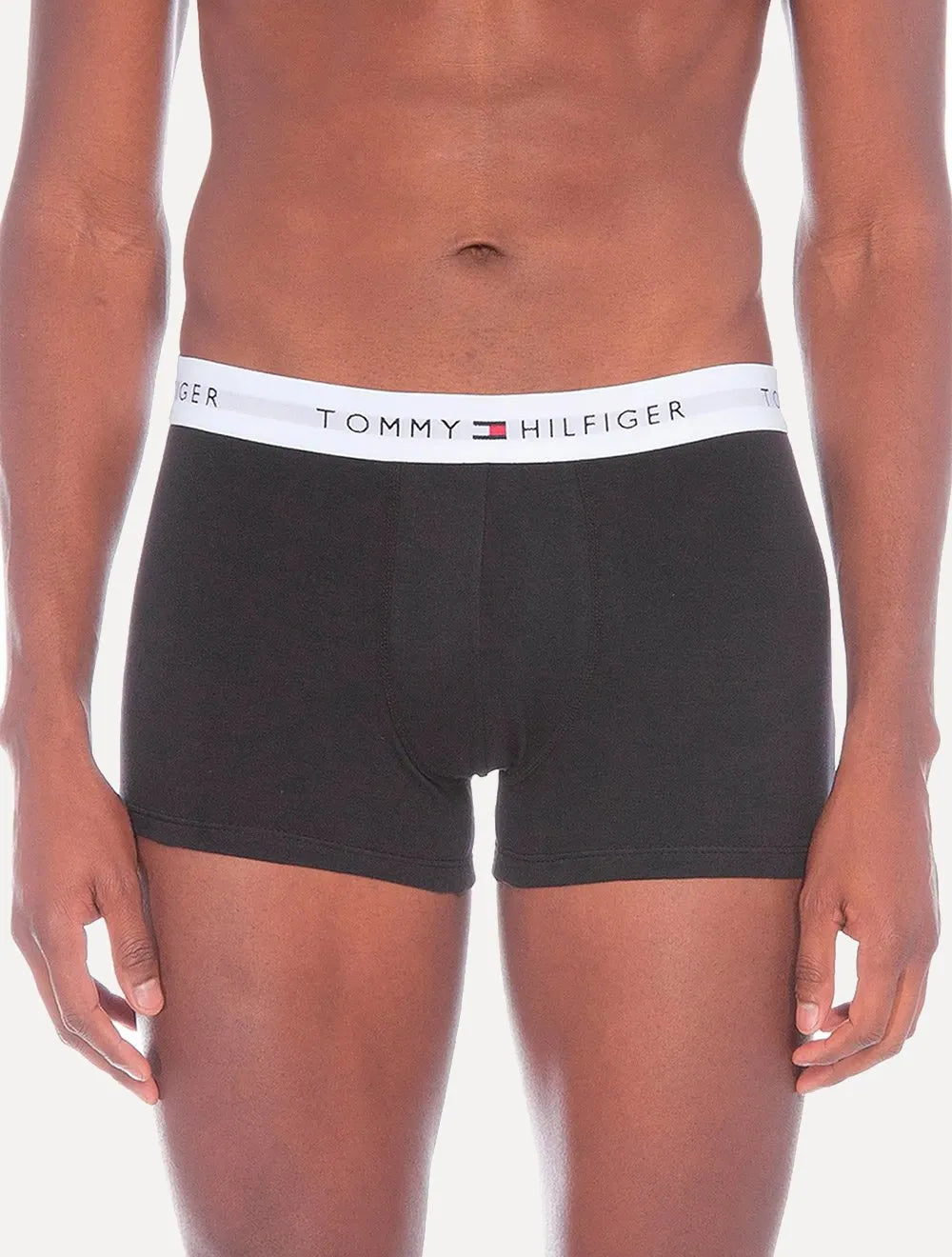 Cueca Tommy Hilfiger Cotton Stretch Trunk Preta Pack 3UN