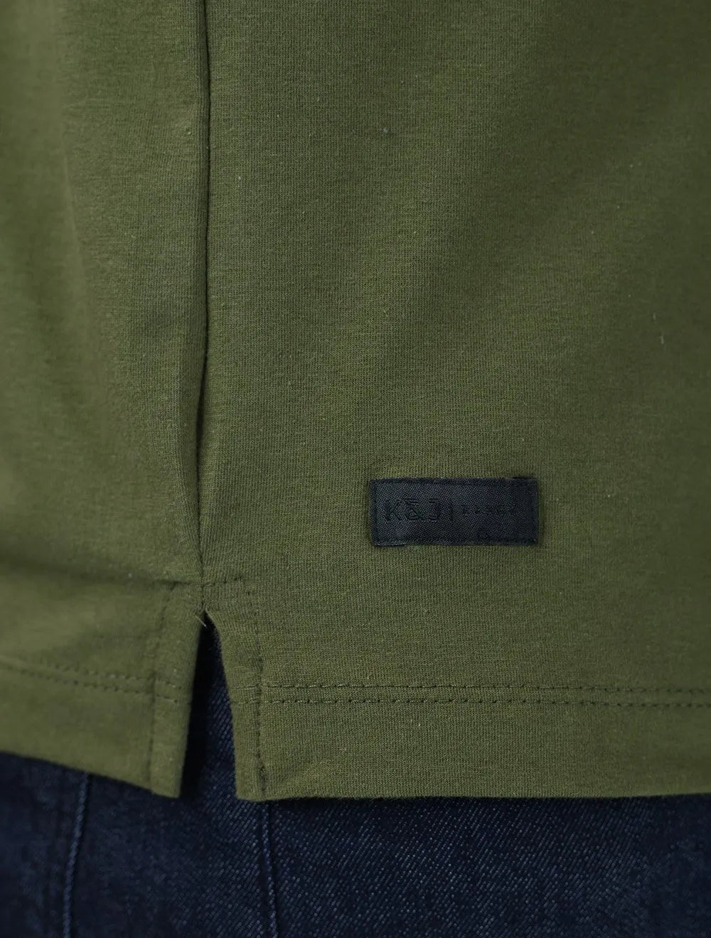 Camiseta K&J Black Cotton Flex Slim Verde Oliva