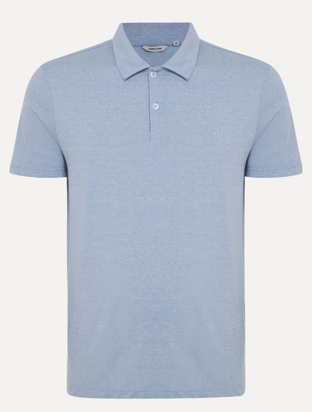 Polo Dudalina Masculina Malha Cotton Linho Azul Escuro