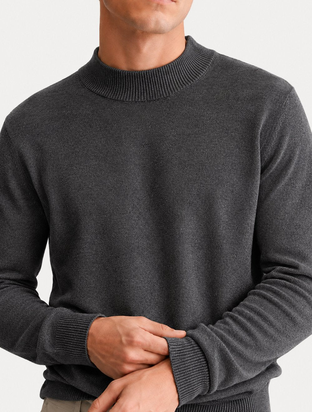 Suéter Dixen Masculino Tricot Basic Crewneck Cinza Escuro