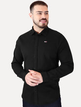 Camisa Tommy Jeans Masculina Regular Corduroy Preta