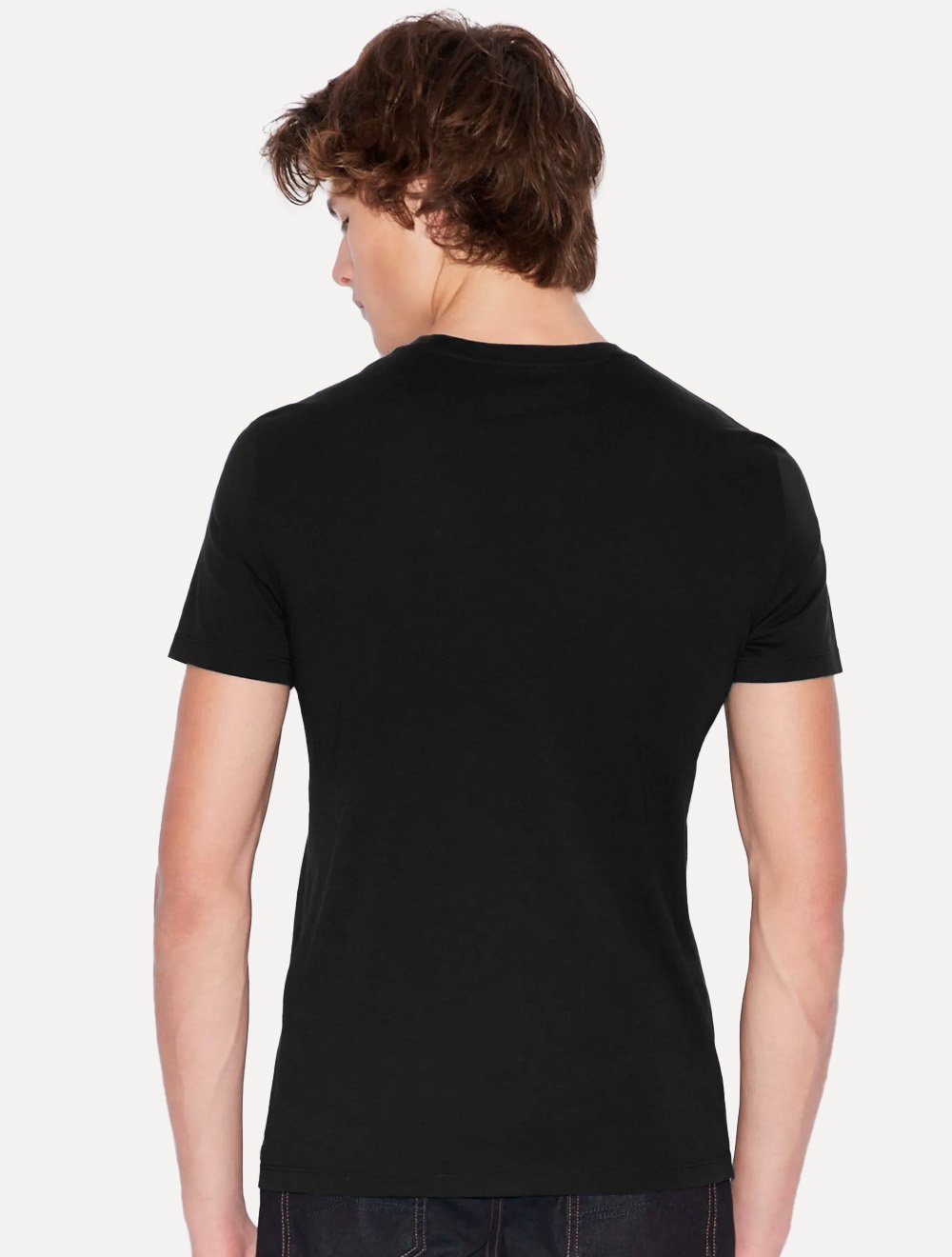 Camiseta Armani Exchange Masculina Slim Fit em Cotton Pima Preta