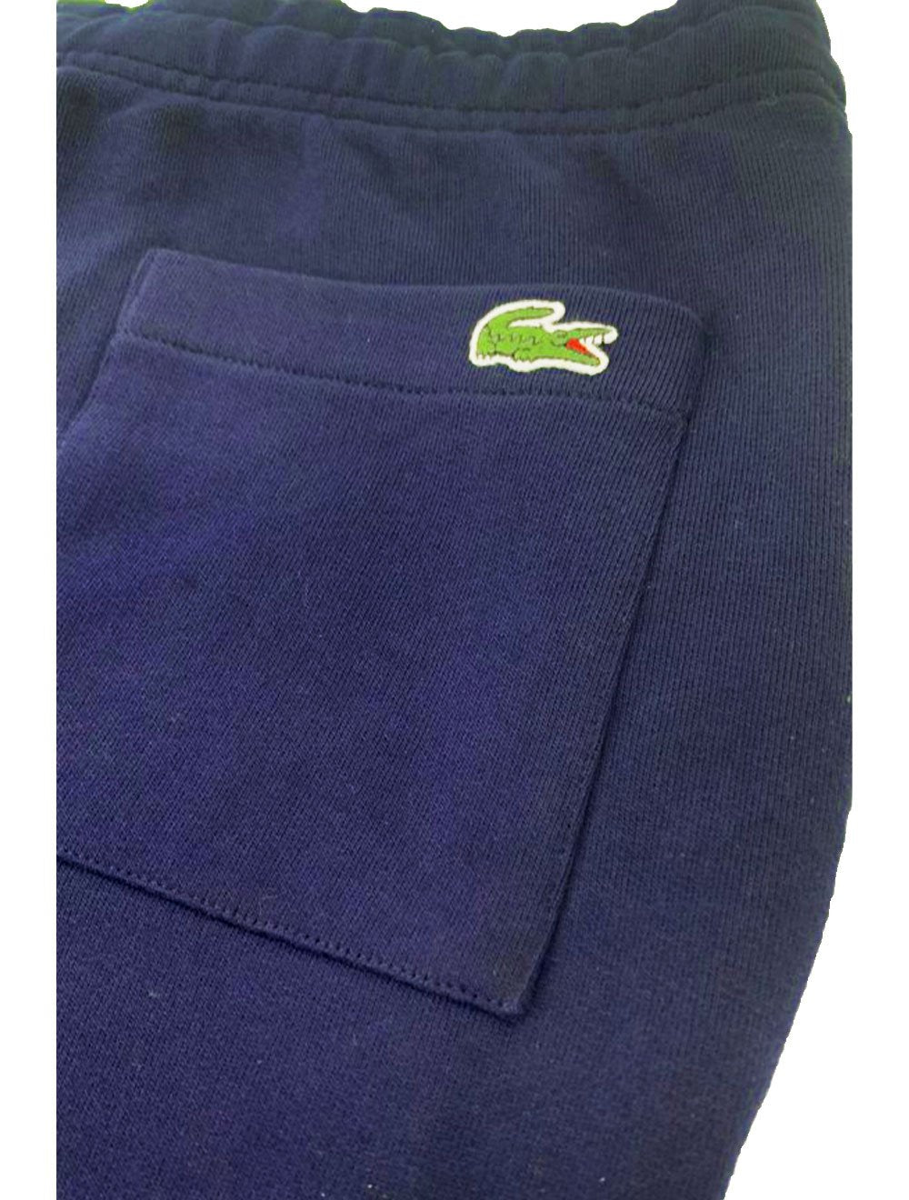 Calça Lacoste Masculina Moletom Crackled Crocodile Logo Azul Marinho